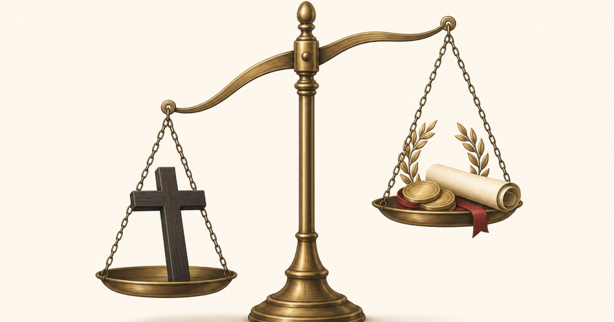 scales depciting the surpassing worth of knowing christ